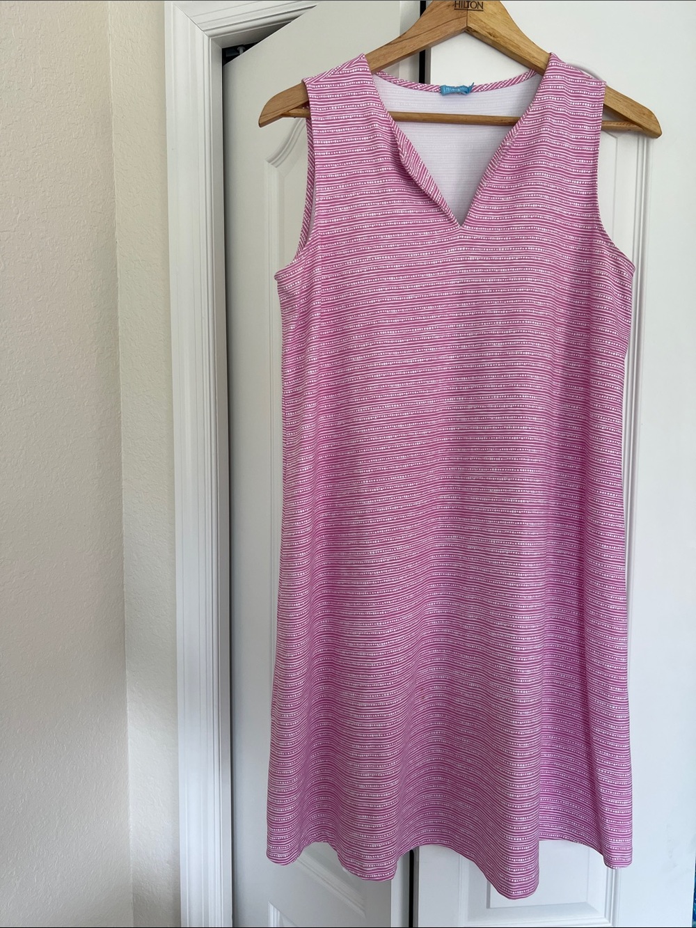 J. McLaughlin Pink Striped Sleeveless Shift Dress